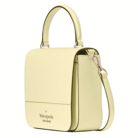 Kate Spade Staci Square Crossbody K7342 Saffiano Leather in Lemon Fondant - Picture 3 of 5